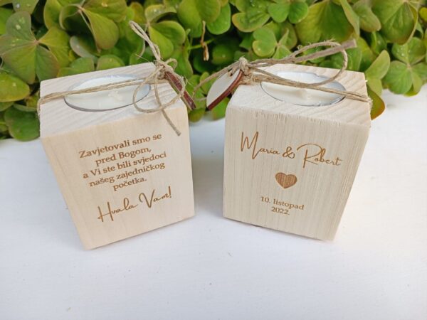 Zahvalnica za vjenčanje - svijećnjak
