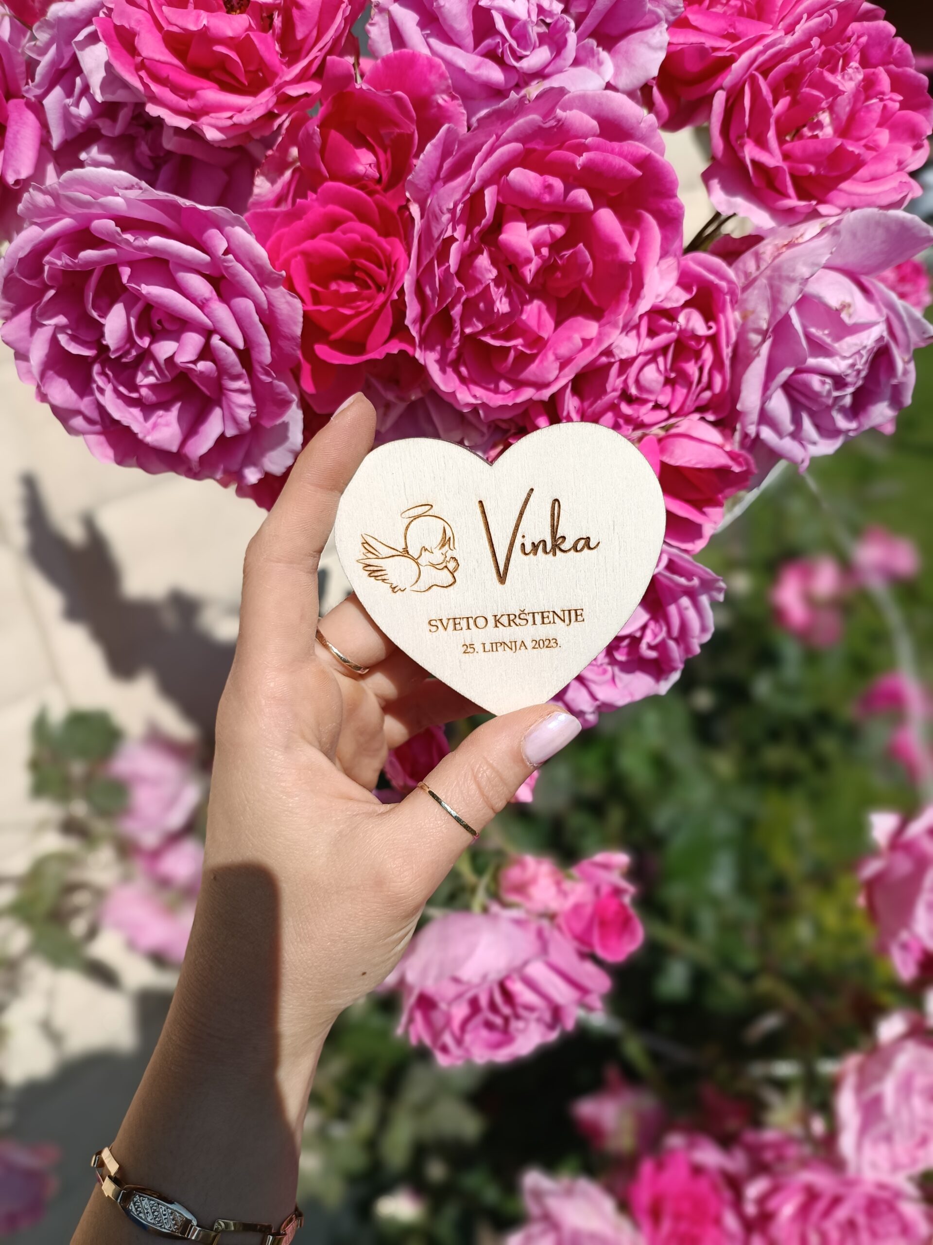 Zahvalnica za krštenje - srce (magnet)