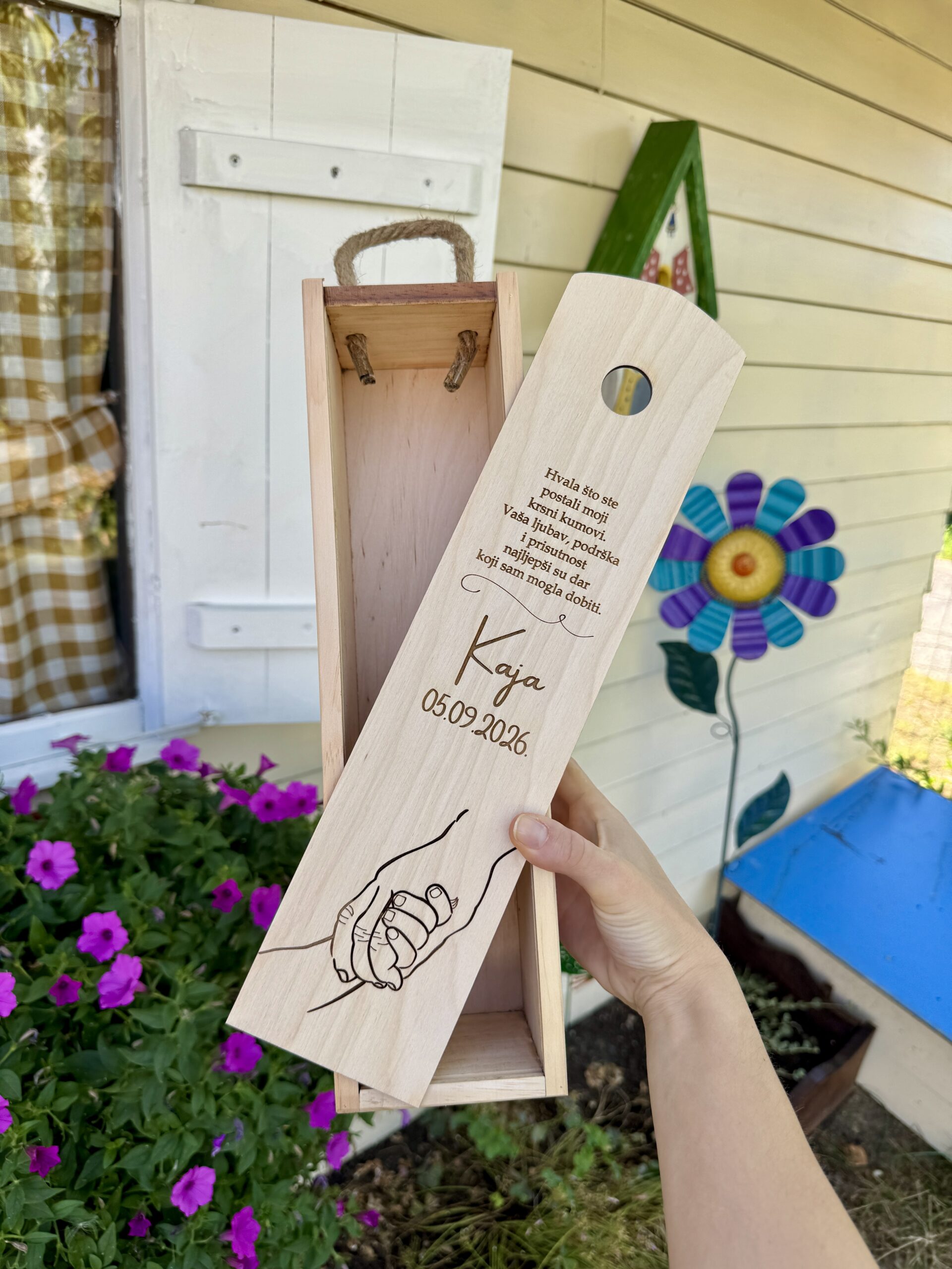 Kutija za vino- zahvala kumu/kumi - Slika 2