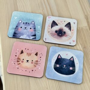 Podlošci za čaše/šalice (set od 4 komada)- mace